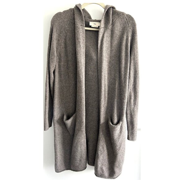 TNA Gray / Brown Wool  Cardigan with Hoodie Sz S - Picture 1 of 6